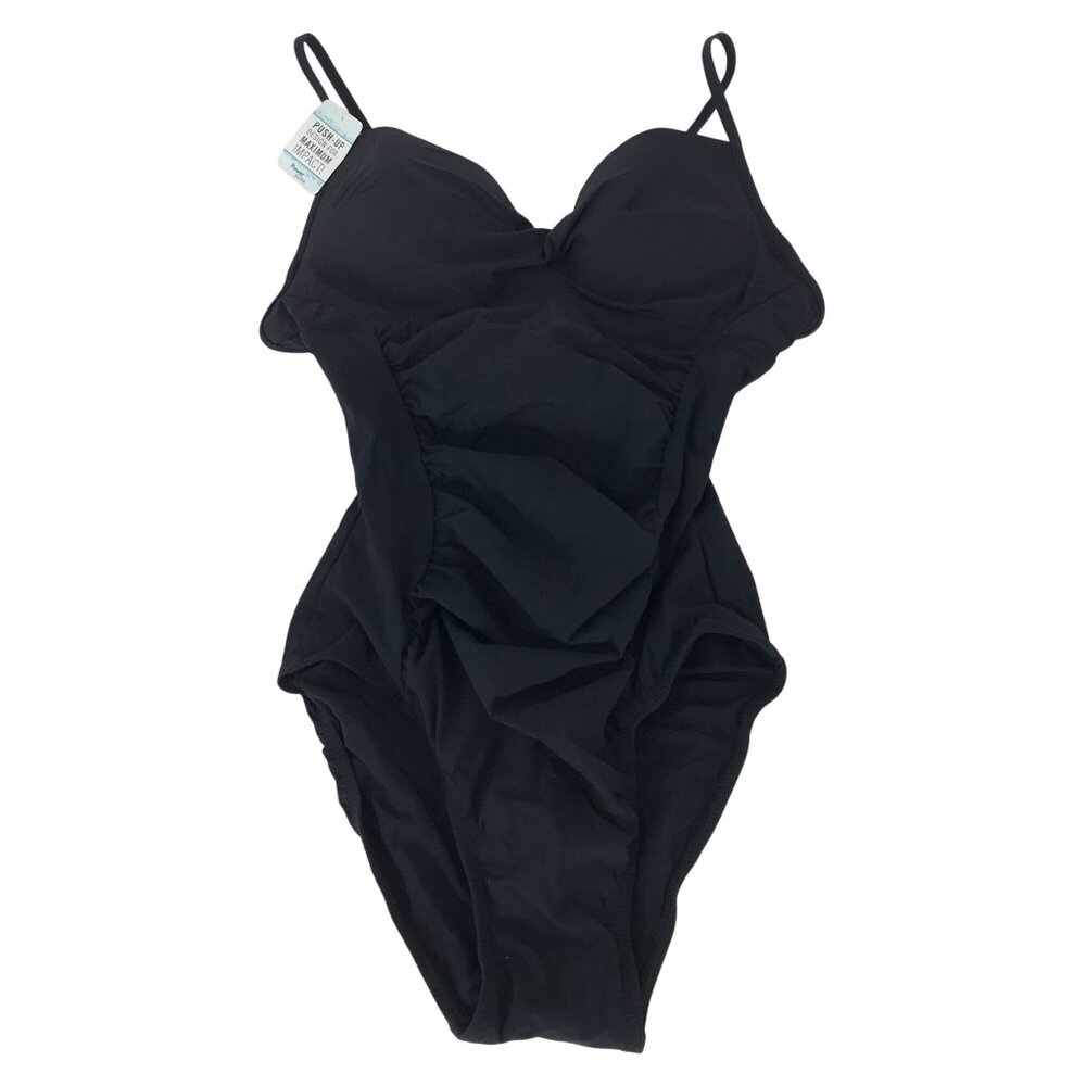 SPANX LOVE YOUR ASSETS ~ WOMENS MEDIUM ~ BLACK POWER ONE PIECE SWIM SUIT